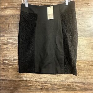BCBG Black Lace Panel Pencil Skirt